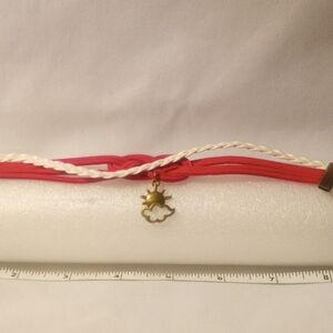 Vibrant Pink and White Bracelet with Charm. 7"-8.5". Bundle and save